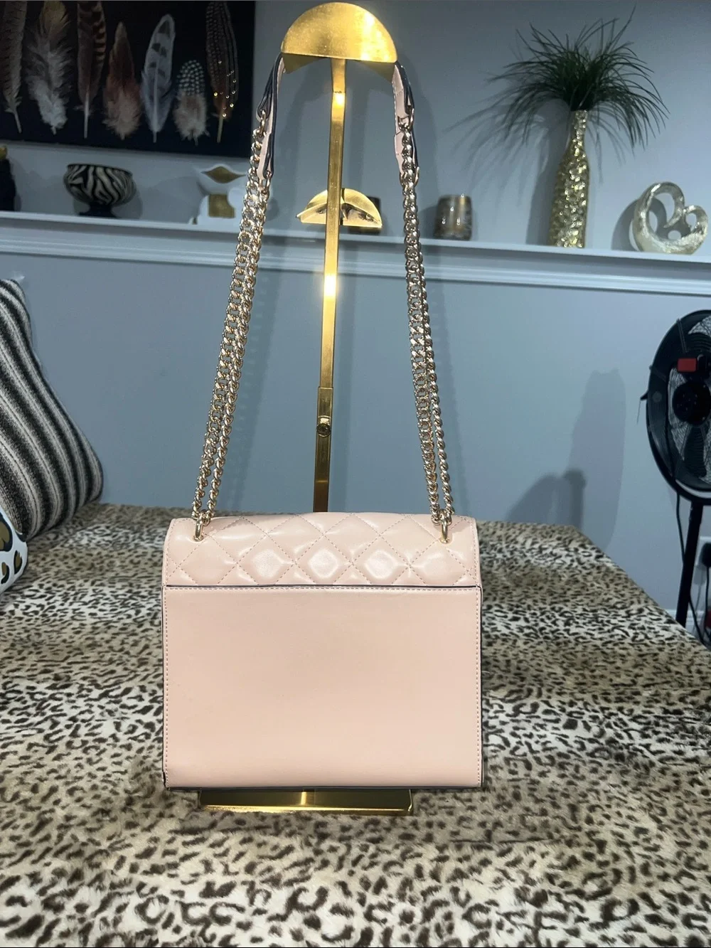 ALDO Quilted Blush Pink Chain-Strap Crossbody Bag
